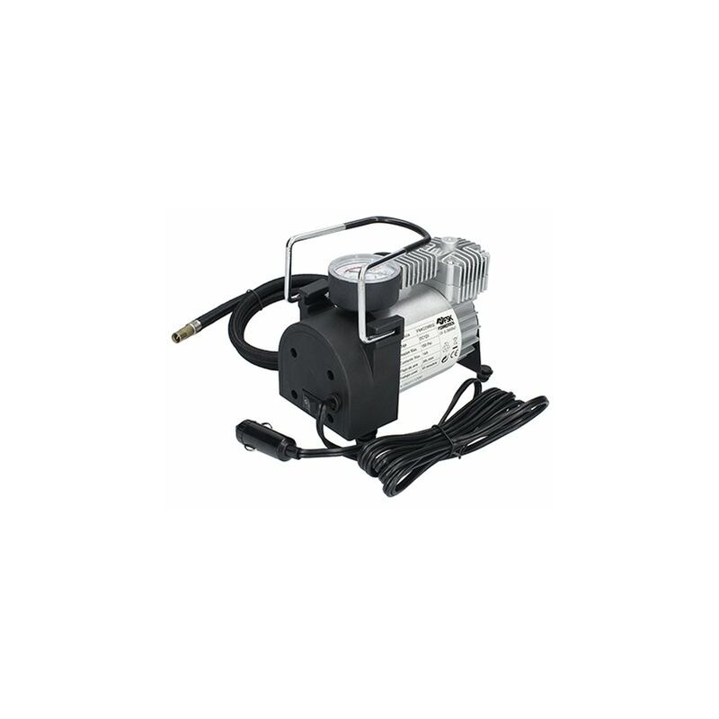 

Ferrestock FSKCOM002 Mini compresor de aire reforzado de 12v para toma de automovil para inflar neumáticos de coche, moto, bicicleta y colchonetas