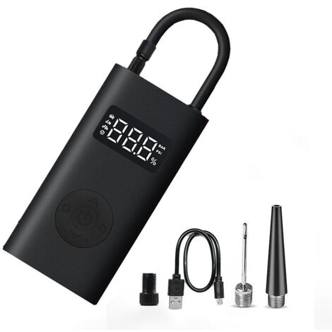 Mini compresseur d'air électrique portable avec lampe LED numérique et chargement USB-C, 150 PSI pour pneus de voiture et de vélo