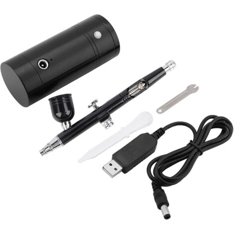 Mini Compresseur d'Air Pistolet Aérographe Sans Fil Portable 0.3mm 7CC Capacité pour Peinture d'Art et Modèles Huile -