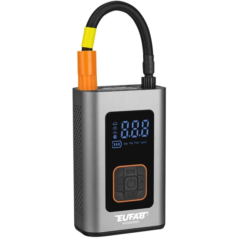 Eufab - Mini Compresseur D'air Rechargeable En Usb Type c Ou Type a