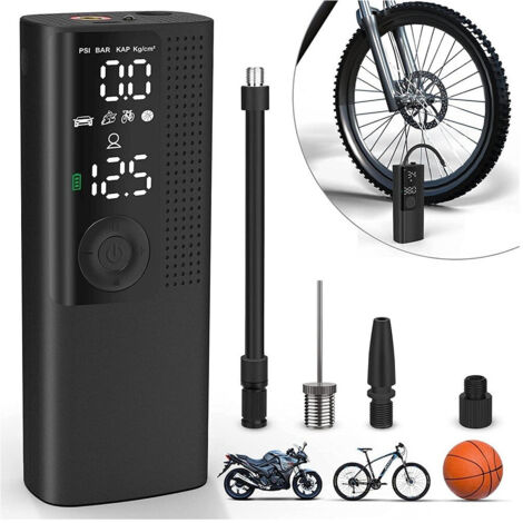 Mini Compresseur Portable Pompe à Air électrique écran Lcd Moto Voiture Vélo Ballon