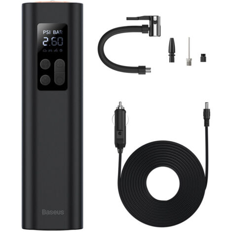 Mini compressore per auto, pompa per pneumatici per presa accendisigari, nero