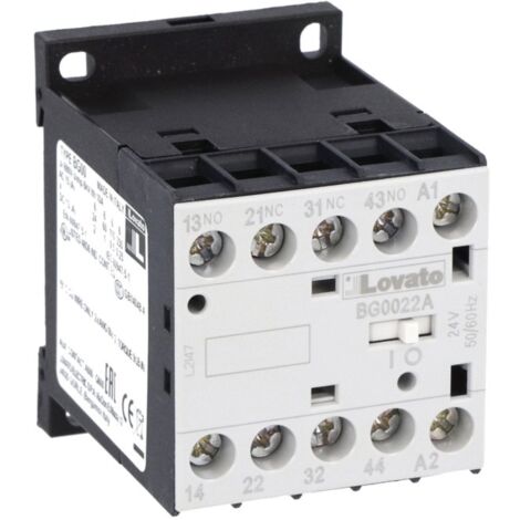 Mini contattore Lovato bobina ac-24V 2NA E 2NC 11BG0022A024