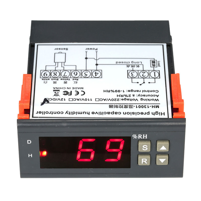 

Mini controlador de control de humedad del aire digital 10A 12V, 1% ~ 99%, con sensor