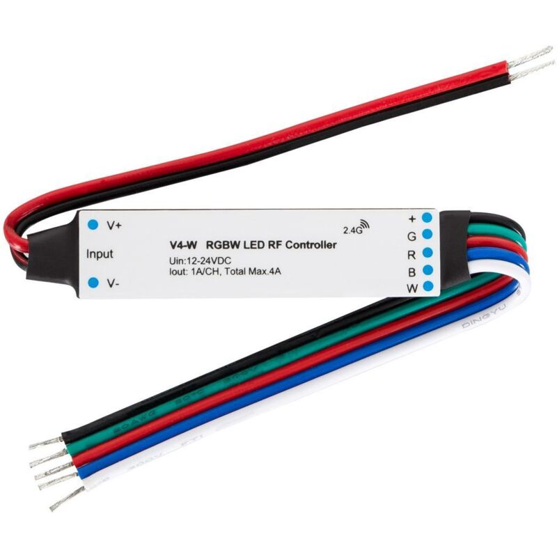 

Controlador Regulador Mini Tira LED RGBW 12/24V DC compatible con Mando RF Blanco - Blanco