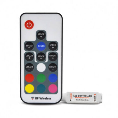 Mini Contrôleur pour bandeaux LED RGB 12V/24V + Télécommande RF