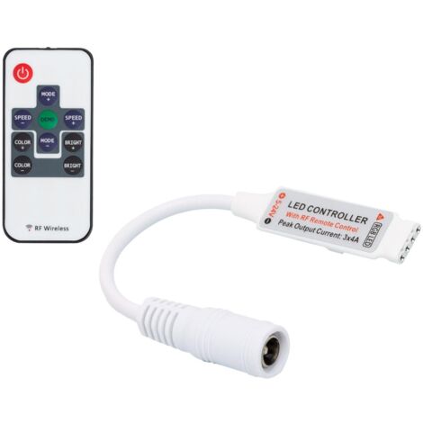 Mini Contrôleur Variateur Ruban LED 12/24V DC RGB avec Télécommande RF