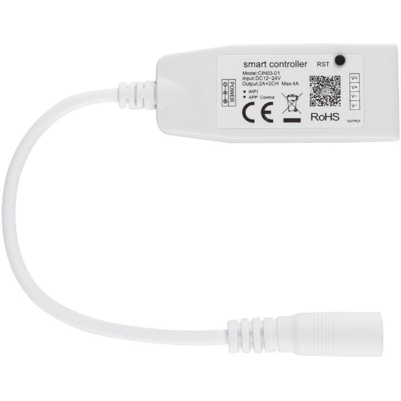 Image of Ledkia - Mini Controller Striscia led Dimmer Smart Wi-Fi Monocolore 12/24V dc Bianco