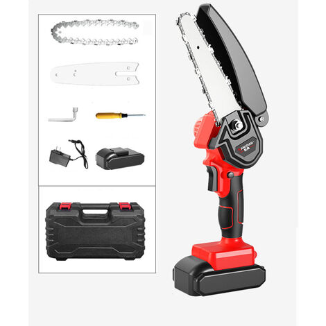 Mini Cordless Electric Chainsaw, Electric Pruning Shears with Charger and 1 Battery 21V, Portable Saws Adjustable Cutting Speed for Wood Cutting, Tree Pruning and Garden，6 Inch 600W
