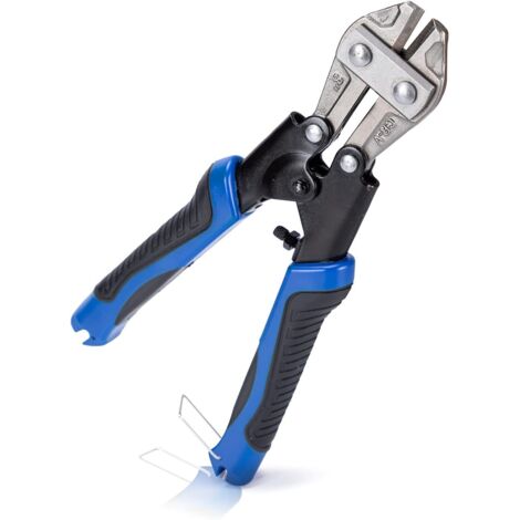 Mini coupe-boulons 8 "- 200 mm, coupe-câble à poignée bicolore pour couper les boulons, les maillons de chaîne, la tige filetée, l'alouette, le fil