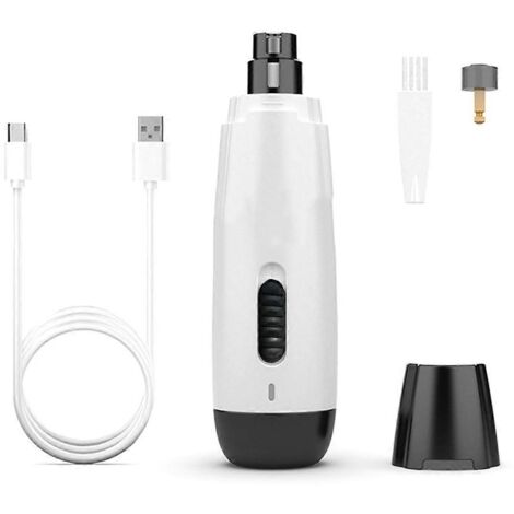 Mini coupe-ongles électriques de précision rechargeables pour chiens (blanc)