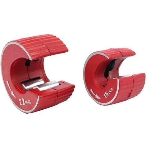 Mini coupe-tube rond en alliage de zinc, outil de coupe pour tuyaux de plomberie, en aluminium, cuivre et PVC, rouge, 15 mm + 22 mm