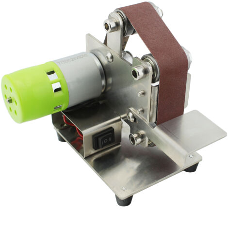 Mini-courroie ponceuse électrique Machine de meulage de polissage 7 VITESSE VARIABLE AVEC 10 Ceintures pour le métal en acrylique en bois (Taille de la courroie: 30 330 mm)