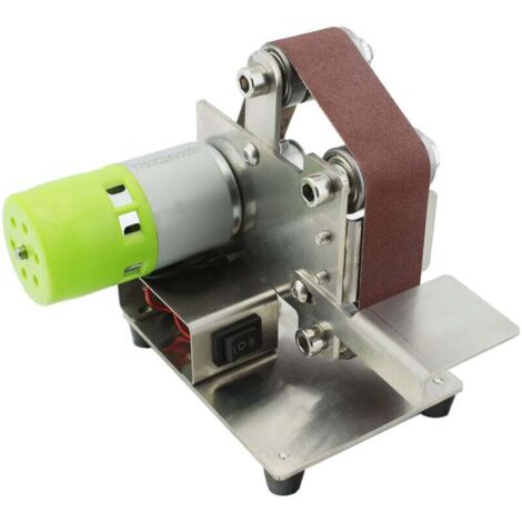 Mini-courroie ponceuse électrique Machine de meulage de polissage 7 VITESSE VARIABLE AVEC 10 Ceintures pour le métal en acrylique en bois (Taille de la courroie: 30 330 mm)