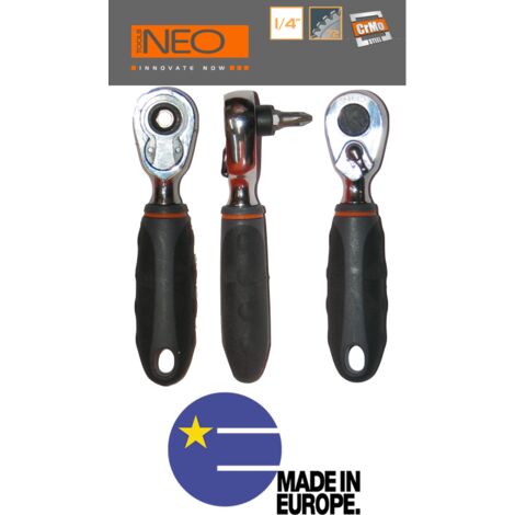 MINI CRICCHETTO 100mm PER INSERTI  1/4 - 48 DENTI - 08-512 NEO TOOLS -