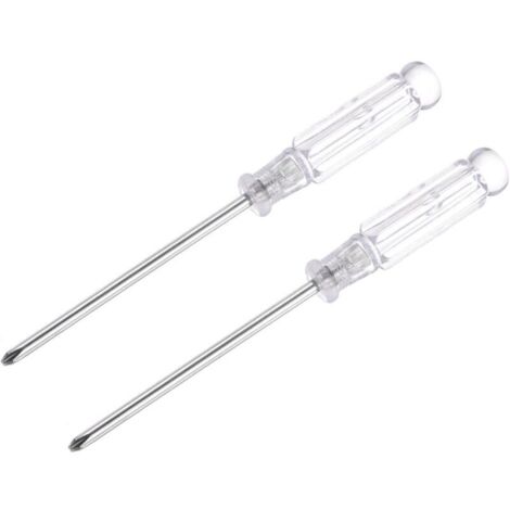 Mini Cruciforme Tournevis, 3.0mm Croix Tête avec Transparent Poignée pour Petit Appareils électroménagers, 2 Pcs H652