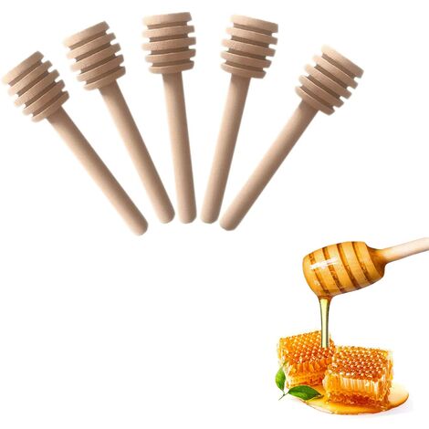 Horolas 24 Pezzi Mini Bastoncini per Miele Portatile Wooden Miele Bastoncini Cucchiaio Dipper Miele per Vasetti Miele 
