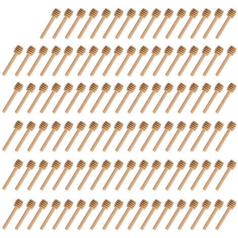 Mini cuillère à miel en bois pour cuisine et salle à manger bâtonnets de miel en bois confiture vin rouge bâtonnets de miel en bois bâtonnets de miel café lait thé bâtonnets de mélange (100 PCS)