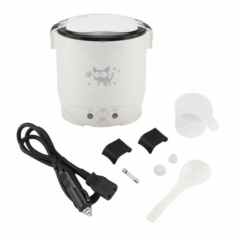 Mini cuiseur à riz, cuiseur à vapeur électrique 12V 100W 1L, Cuiseur à vapeur de voyage portable Petit, tout-en-1 Multi Cooker Pot étanche