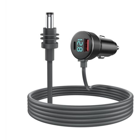 Mini DC Power Cable 65W Type-C Charger USB Cigarette Lighter Plug with LED Display Voltmeter
