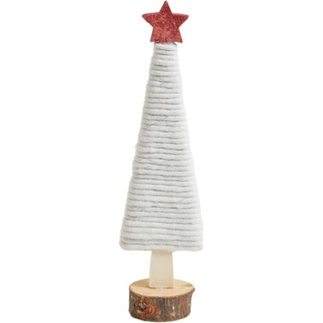 Mini décoration blanche pour sapin de Noël, en fibre de polyester, 8 cm de long x 8 cm de large x 25 cm de haut.
