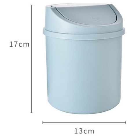 Amiley Desktop Trash Can with Lid Roll Cover Mini Wastebasket Kitchen Living Room Car Waste Can 