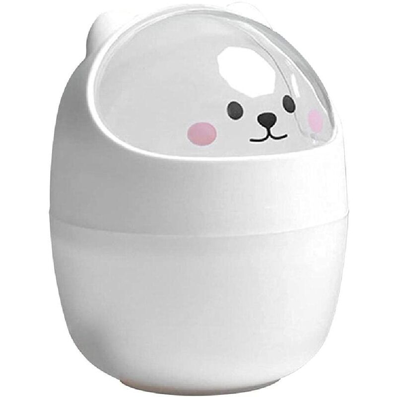 Mini Desktop Trash Can with Lid Portable Tabletop Trash Can Makeup Tabletop Trash Can for Home Living Room Kitchen Bedroom Bathroom Office