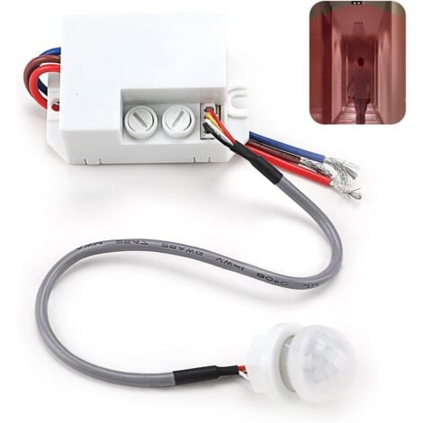 AUTRES Mini Détecteur Capteur de Mouvement Infrarouge Intégré, Mini Capteur PIR pour Installation Intérieure, Commutateur Automatique 220V, Portée 8m à 360°, pour Éclairage LED, Sécurité Maison et Domotique