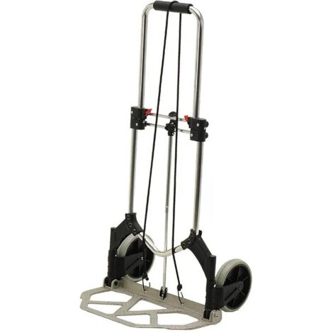 Mini diable aluminium télescopique à bavette et roue repliable - 80kg - Guitel Hervieu