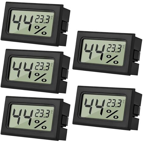 Mini Digital LCD Thermometer Innen Hygrometer Hygrometer Innenthermometer Reptilien Digital Hygrometer, für Büro, Küche, Inkubatorthermometer, Gewächshausthermometer