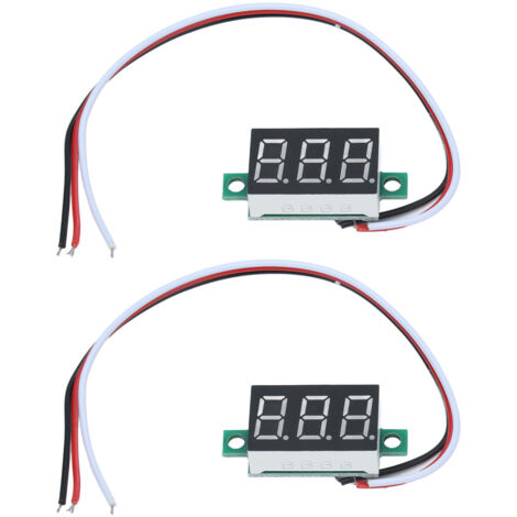Mini-Digital-LED-Voltmeter DC 0,36 Zoll - 2 Stück, misst Spannungen von 0-30 V, Verpolungsschutz, 3 Drähte