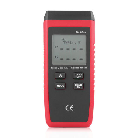 Mini-Digital-Thermometer Typ K/J mit Kontakt-Thermoelement und LCD-Bildschirm (UT320D)