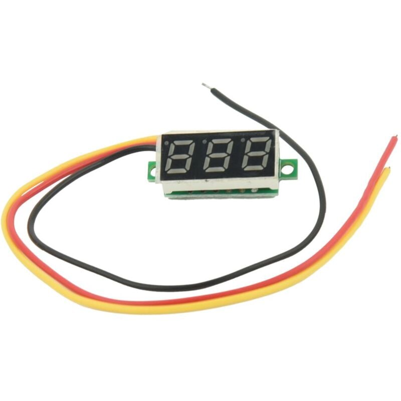 Image of Tlily - Mini Digital Voltmeter dc 0-100V LED-Anzeige Spannungsmesser 3-Digital Mit 3 Drähten Rot