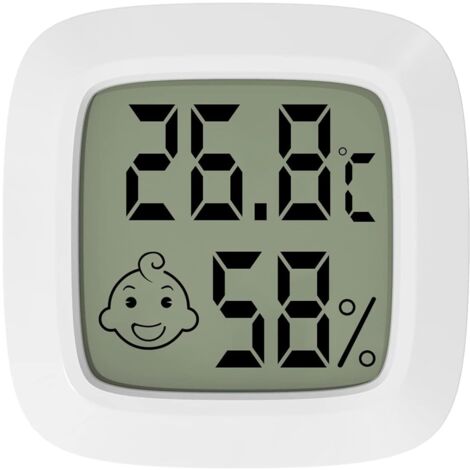 Mini-Digitalthermometer-Hygrometer, Innenraumthermometer-Temperaturmonitor für Home-Office-Babyzimmer-Garderobe (1 Stück)