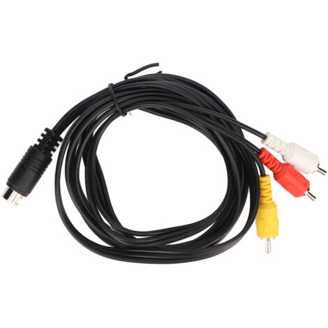 Mini-DIN-Kabel (9-poliger Stecker auf 3 Cinch-Stecker) für Composite-Audio-/Video-Anschluss, Fernseher, Monitor, 1,8 Meter