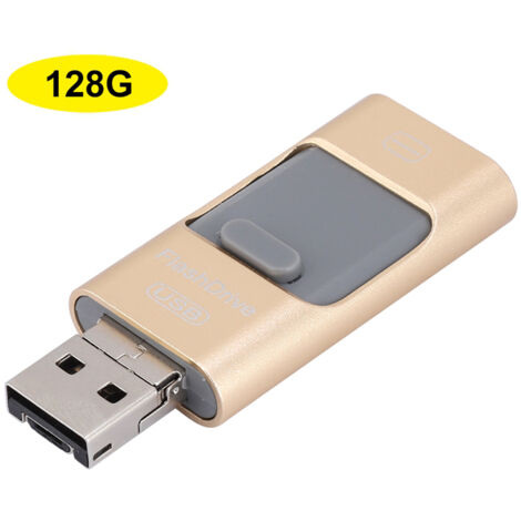 Mini Disque Flash USB 128G Triple Interface pour iPhone, iPad et Ordinateur - Grande Capacité Portable