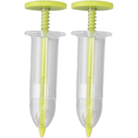 Mini Distributeur de graines à semis, 2 pièces, épandeur de graines portatif réglable, semoir pour Planter de Petites graines dans Le Jardin ou Les Pots de Fleurs, Plastique 10 x (Jaune)