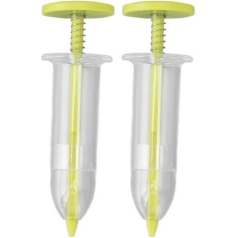 Mini Distributeur de graines à semis, 2 pièces, épandeur de graines portatif réglable, semoir pour Planter de Petites graines dans Le Jardin ou Les Pots de Fleurs, Plastique 10 x (Jaune)