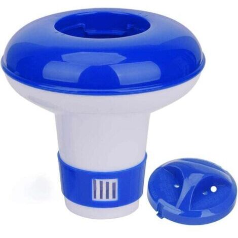 Mini distributeur flottant de produits chimiques pour spa, pastilles flottantes de chlore/brome de 2,5 cm, convient aux spas, bains à remous, fontaines et piscines.