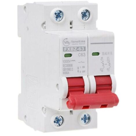 Mini disyuntor solar Crediri de 63 A CC, interruptor de aire fotovoltaico, protección contra sobrecargas y cortocircuitos.