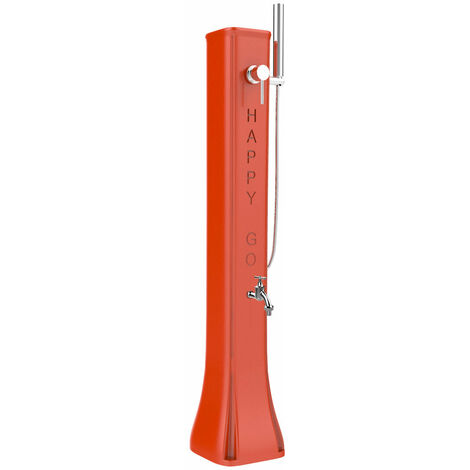 Mini Doccia Solare da Giardino Lavapiedi Miscelatore e Doccetta Mobile Arkema Happy Go Arancio