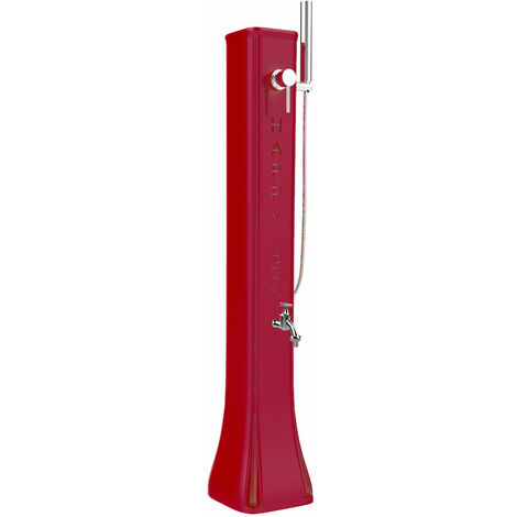 Mini Doccia Solare da Giardino Lavapiedi Miscelatore e Doccetta Mobile Arkema Happy Go Ruby