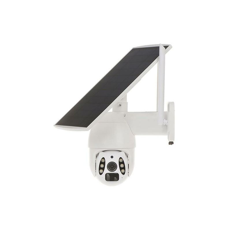 Mini dôme rapide ip pt WiFi Tuya Smart hd+ 3Mpx Caméra auto-alimentée 3,6 mm avec panneau solaire, audio et slot Micro sd Plastique étanche IP66