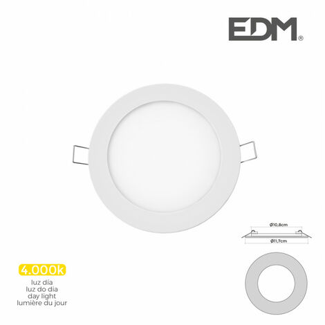 Mini downlight led empotrable redondo 6w 4000k luz dia. color blanco ø11,7cm edm
