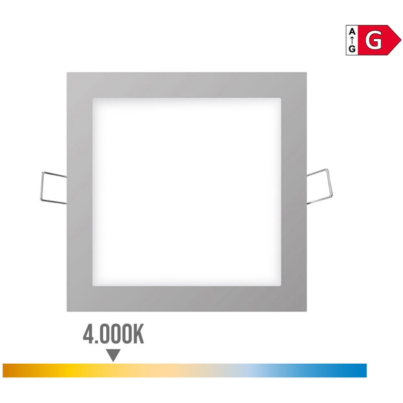 

Mini downlight led 6w 320 lumen cuadrado 12cm 4.000k marco cromo - EDM