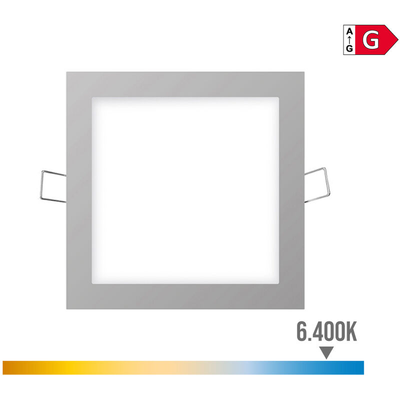 

Mini downlight led 6w 320 lumen cuadrado 12cm 6.400k marco cromo - EDM