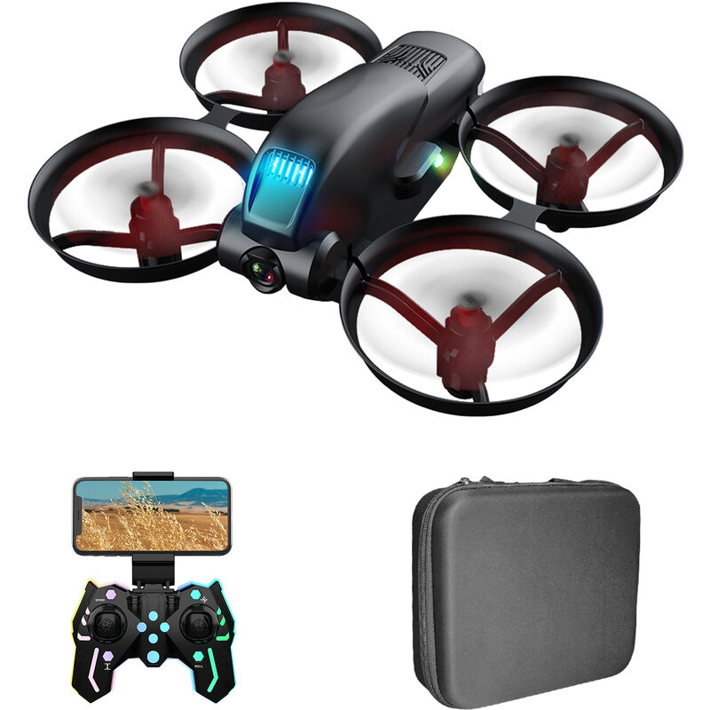 

Mini Drone RC Drone con camara dual 4K Posicionamiento de flujo optico RC Quadcopter con Dazzle Light Control de gestos Trayectoria Paquete de bolsa