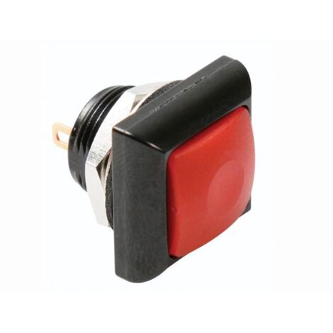 Mini drucktaster aus quadratischem metall mit rotem knopf 1p spst aus ein