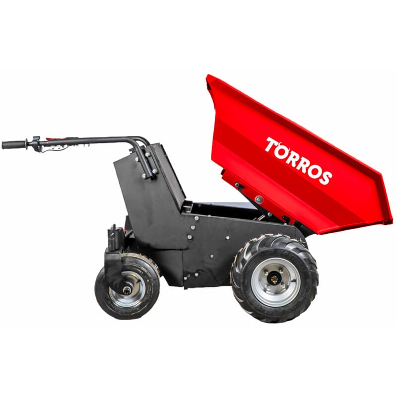 Mini dumper électrique 220l 500kg 4 roues benne basculante motorisée avec batterie 48V / 20Ah Torros MED501H