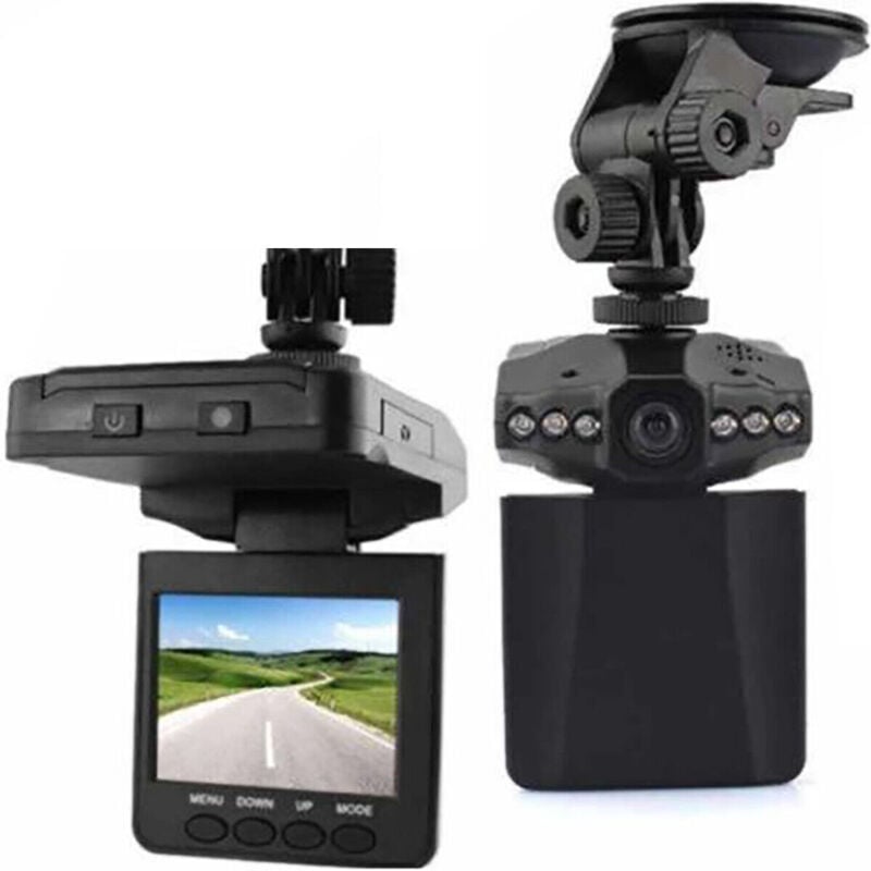 Image of Mini dvr telecamera registra video auto hd monitor lcd 2.5 6 led ventosa cam